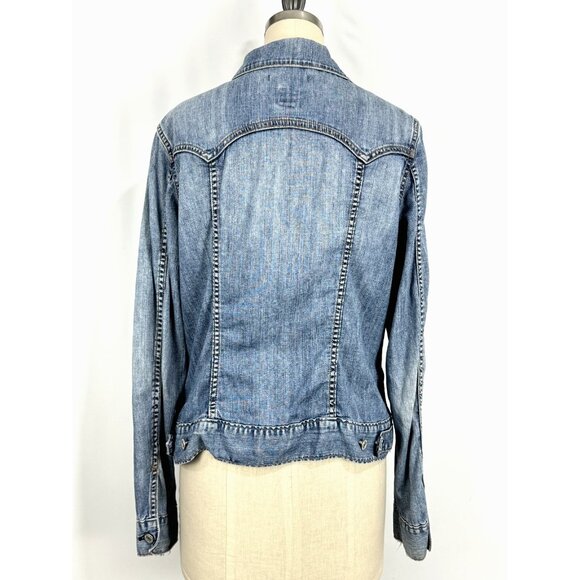 GAP Y2K 90's Jacket Women's Size Medium‎ Button Up Medium Wash Blue Denim Jean - Picture 4 of 11